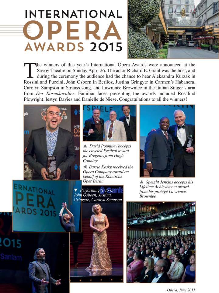 Regizorul britanic Graham Vick, printre câștigătorii International Opera Awards 2015