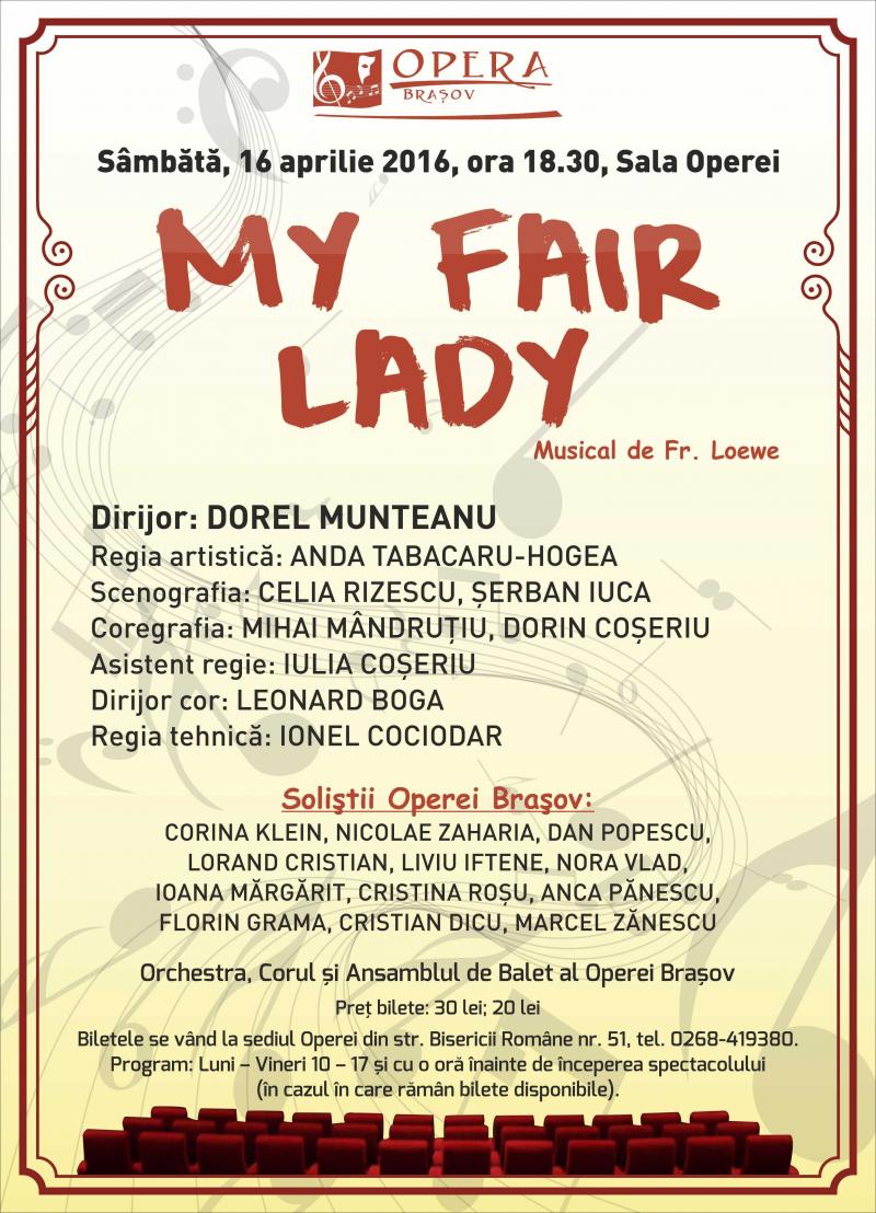 "My Fair Lady", un musical mult așteptat, pe scena Operei Brașov
