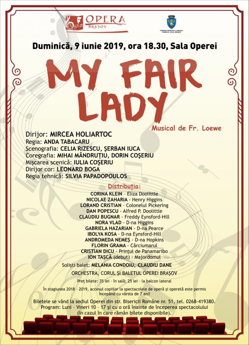 "My Fair Lady" încheie săptămâna la Opera Brașov