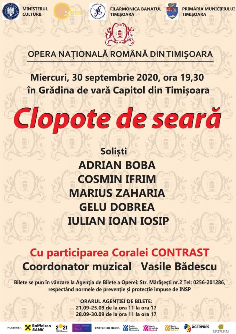 Concert coral 30.09.2020 Clopote de seara la Gradina Capitol Timisoara