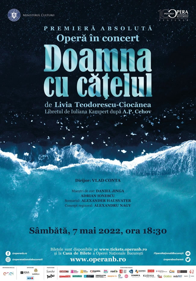 Opera în concert „Doamna cu cățelul” în premieră absolută pe scena Operei Naționale București