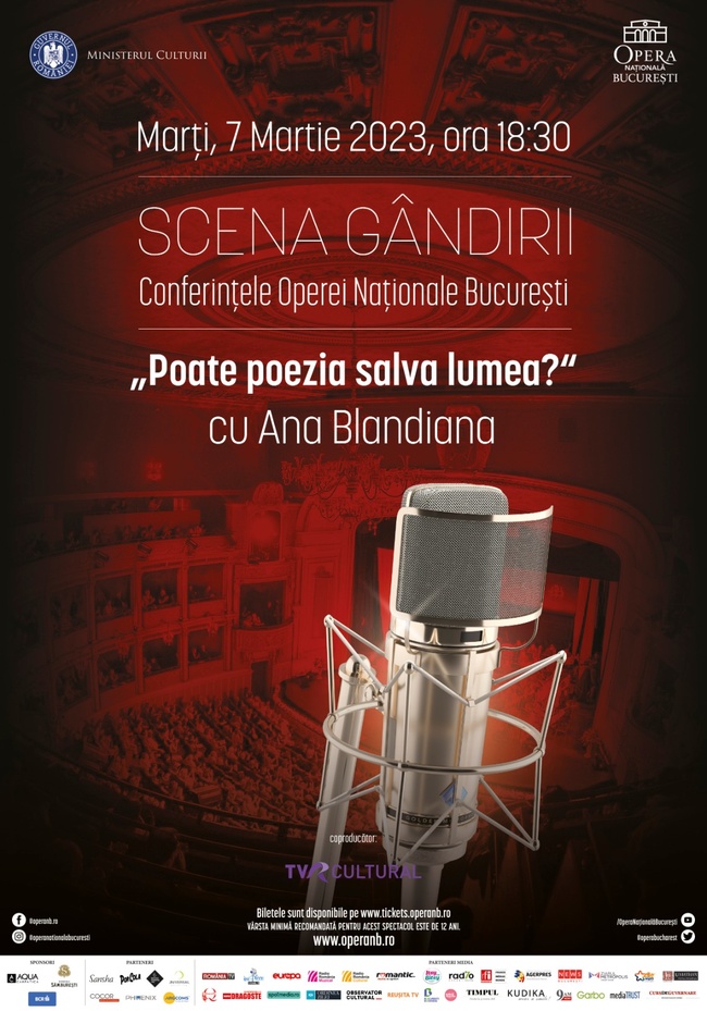 Ana Blandiana, invitatÄƒ la Scena GÃ¢ndirii de la Opera NaÈ›ionalÄƒ BucureÈ™ti
