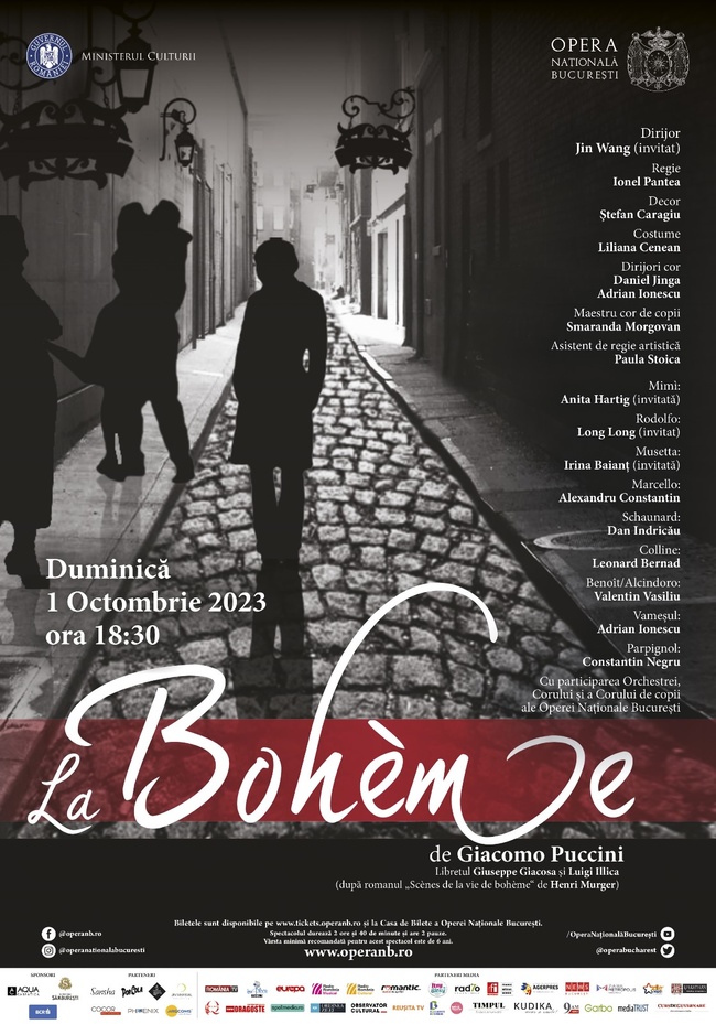 Anita Hartig Ã®n Boema,  la Opera NaÈ›ionalÄƒ BucureÈ™ti,  pe 1 octombrie