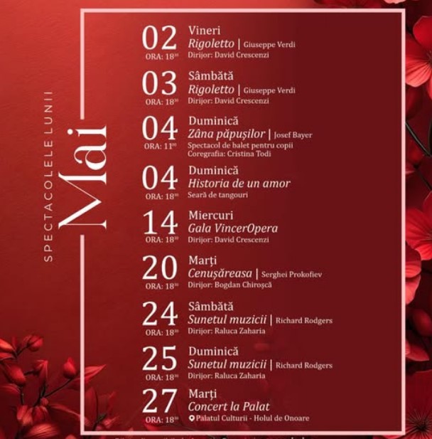 Nouă spectacole ale Operei Iași în luna mai. Azi se pun în vânzare biletele