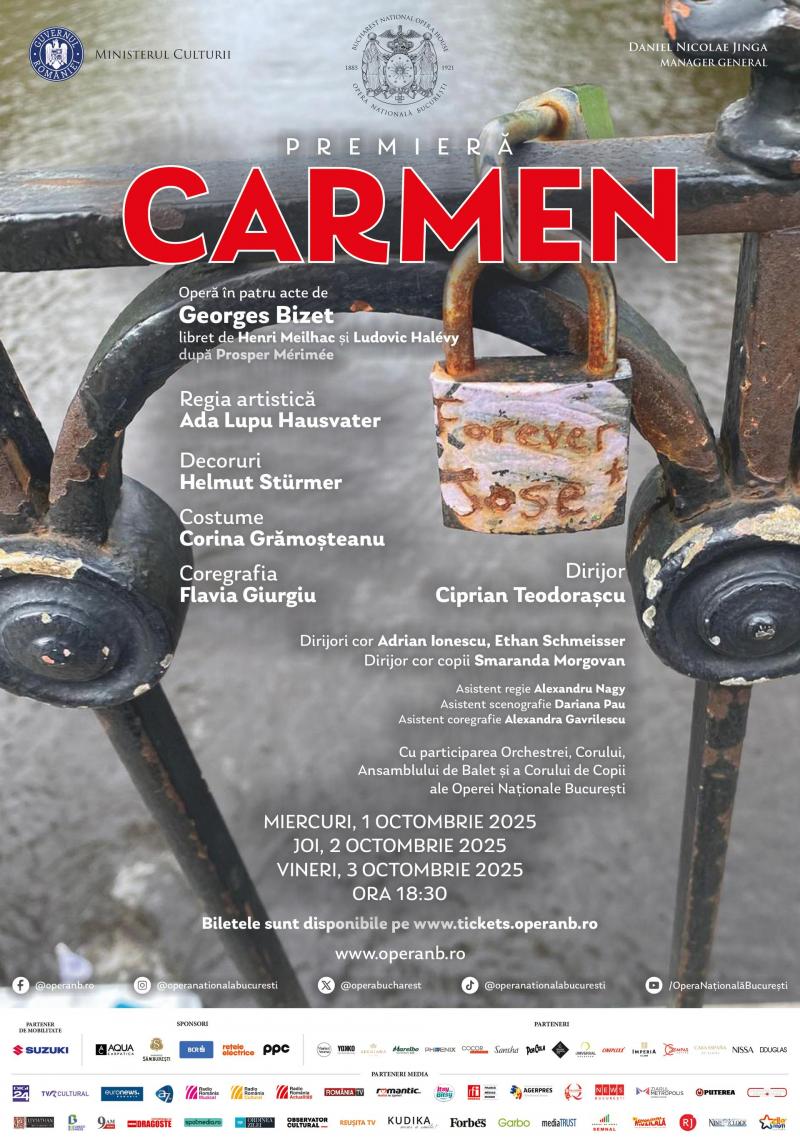 „Carmen” de G. Bizet, în regia Adei Hausvater, deschide stagiunea Operei Naționale București