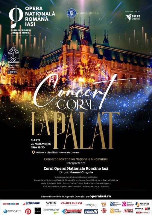 Concert dedicat Zilei Naționale a României la Palatul Culturii din Iași