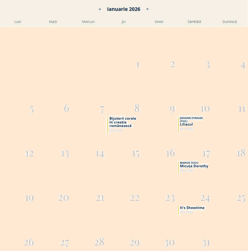 Program ianuarie 2026