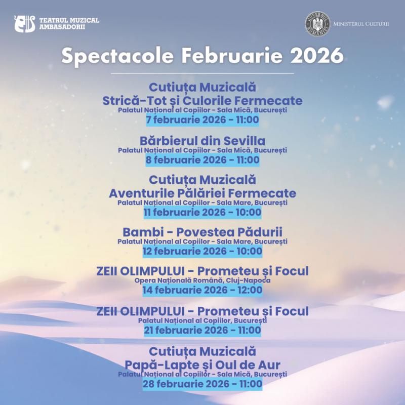 Program februarie 2026