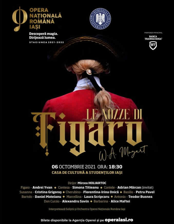 "Nunta lui Figaro" la Opera Iași, cu studenți ai UNAGE în prim-plan