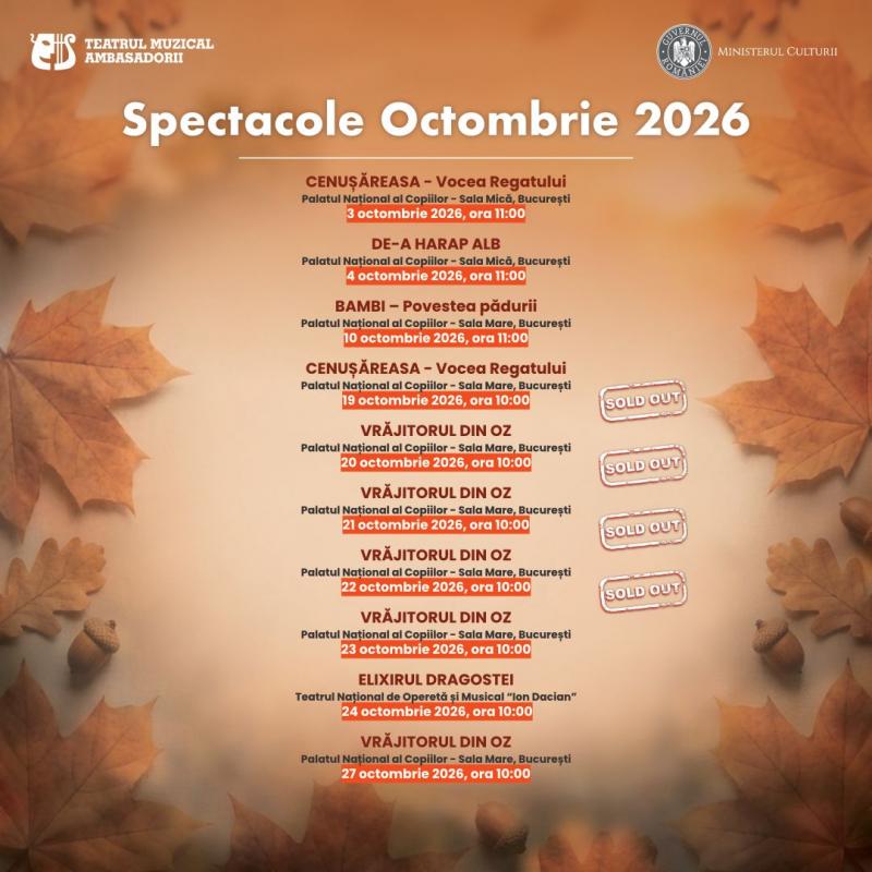 Program octombrie 2026