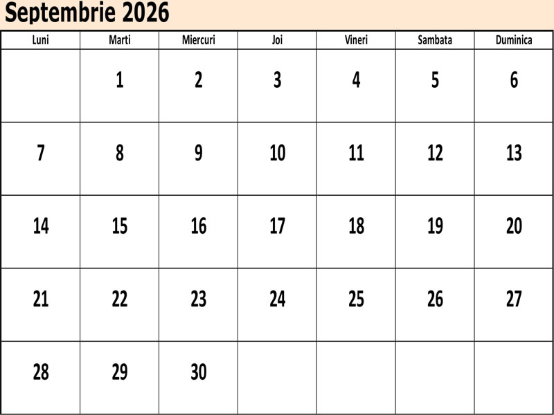 Program septembrie 2026, Constanța